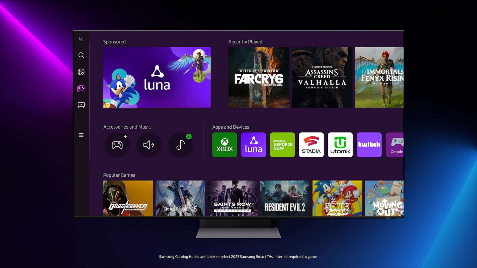 Amazon Luna Can Now Be Accessed Through Samsung Gaming Hub